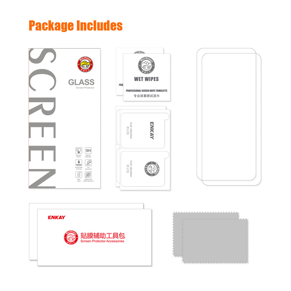 ENKAY HAT PRINCE 2PCS For Xiaomi Poco F5 5G / Redmi Note 12 Turbo Screen Protector High Aluminium-silicon Glass 0.26mm 9H 2.5D Film
