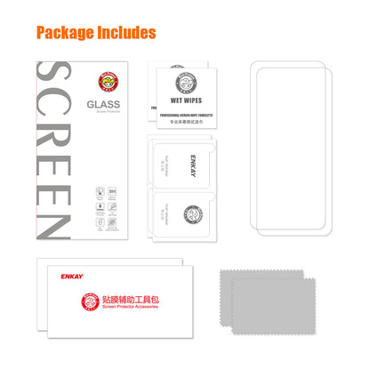 ENKAY HAT PRINCE 2PCS For Xiaomi Poco F5 5G / Redmi Note 12 Turbo Screen Protector High Aluminium-silicon Glass 0.26mm 9H 2.5D Film