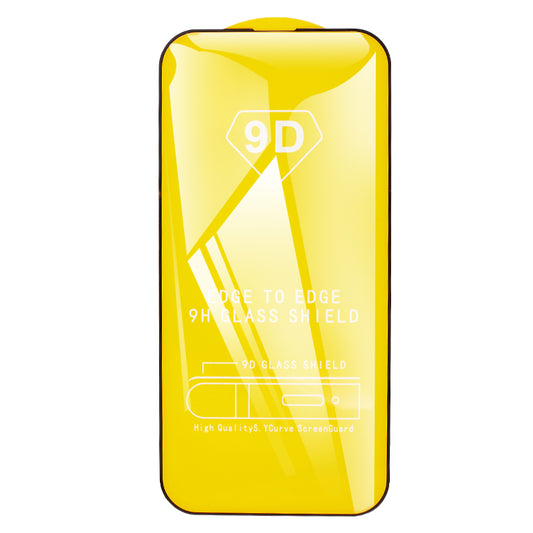 For iPhone 15 Pro Tempered Glass Screen Protector Full Coverage HD Clear Side Glue 9D Film