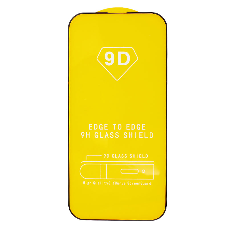 For iPhone 15 Pro Tempered Glass Screen Protector Full Coverage HD Clear Side Glue 9D Film