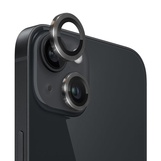 NORTHJO For iPhone 13 mini 5.4 inch / 13 6.1 inch 1 Set Camera Lens Protector CD Vein Metal Ring Tempered Glass Lens Film