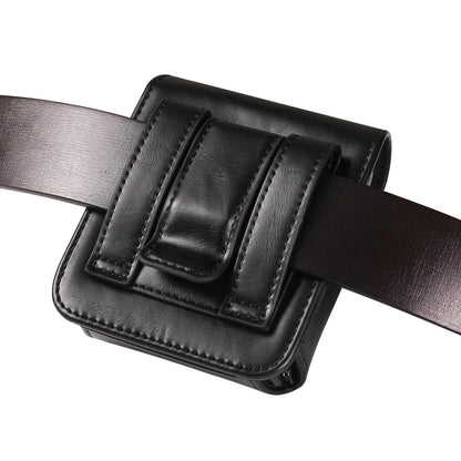 For Samsung Galaxy Z Flip3 5G / Z Flip4 5G / Z Flip5 5G Crazy Horse PU Leather Phone Belt Bag Wasit Phone Holster Pouch