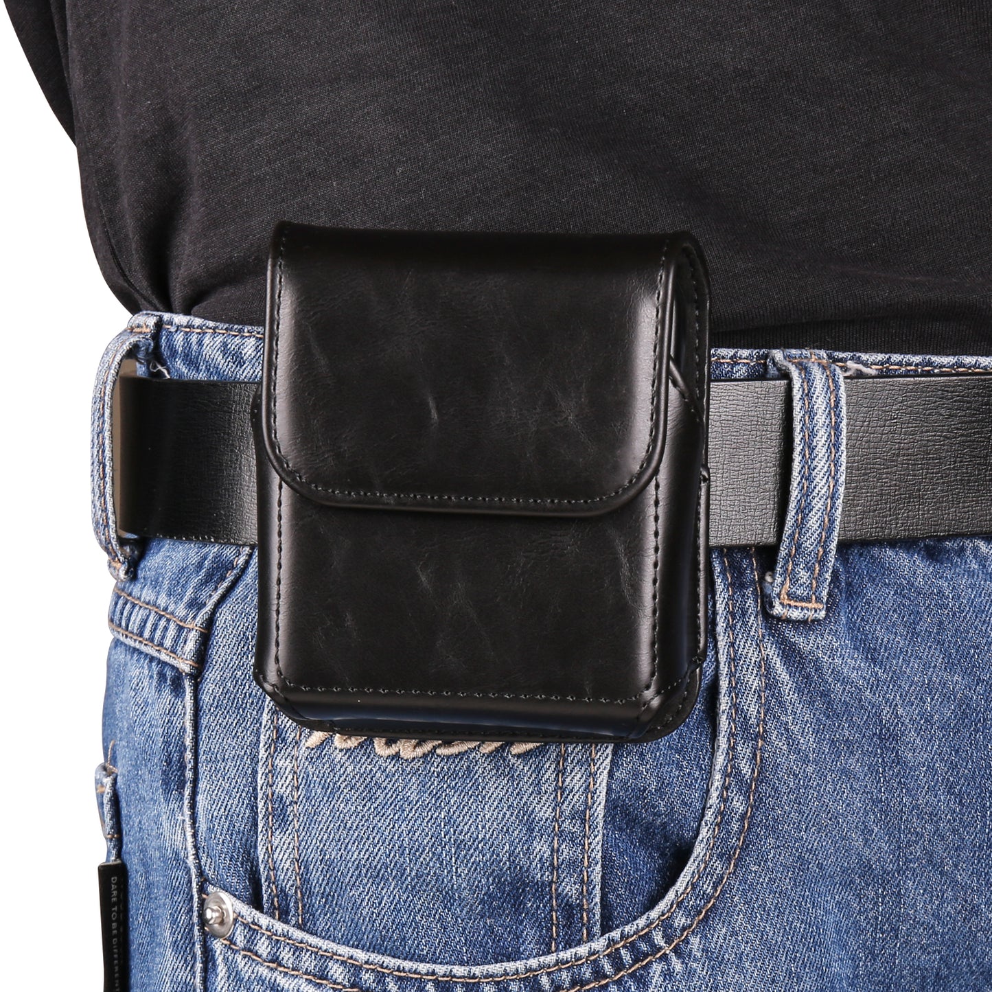For Samsung Galaxy Z Flip3 5G / Z Flip4 5G / Z Flip5 5G Crazy Horse PU Leather Phone Belt Bag Wasit Phone Holster Pouch