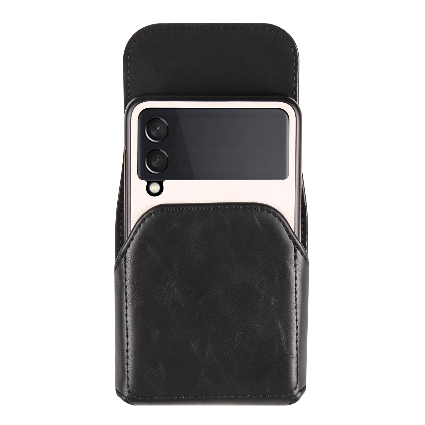 For Samsung Galaxy Z Flip3 5G / Z Flip4 5G / Z Flip5 5G Crazy Horse PU Leather Phone Belt Bag Wasit Phone Holster Pouch