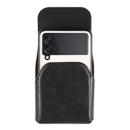 For Samsung Galaxy Z Flip3 5G / Z Flip4 5G / Z Flip5 5G Crazy Horse PU Leather Phone Belt Bag Wasit Phone Holster Pouch