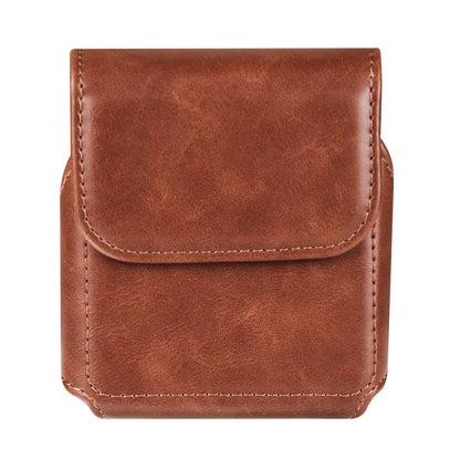 For Samsung Galaxy Z Flip3 5G / Z Flip4 5G / Z Flip5 5G Crazy Horse PU Leather Phone Belt Bag Wasit Phone Holster Pouch