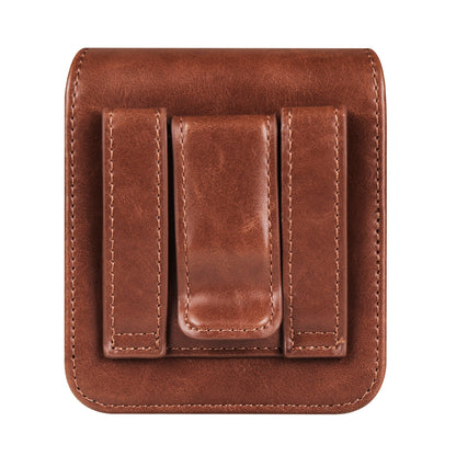 For Samsung Galaxy Z Flip3 5G / Z Flip4 5G / Z Flip5 5G Crazy Horse PU Leather Phone Belt Bag Wasit Phone Holster Pouch