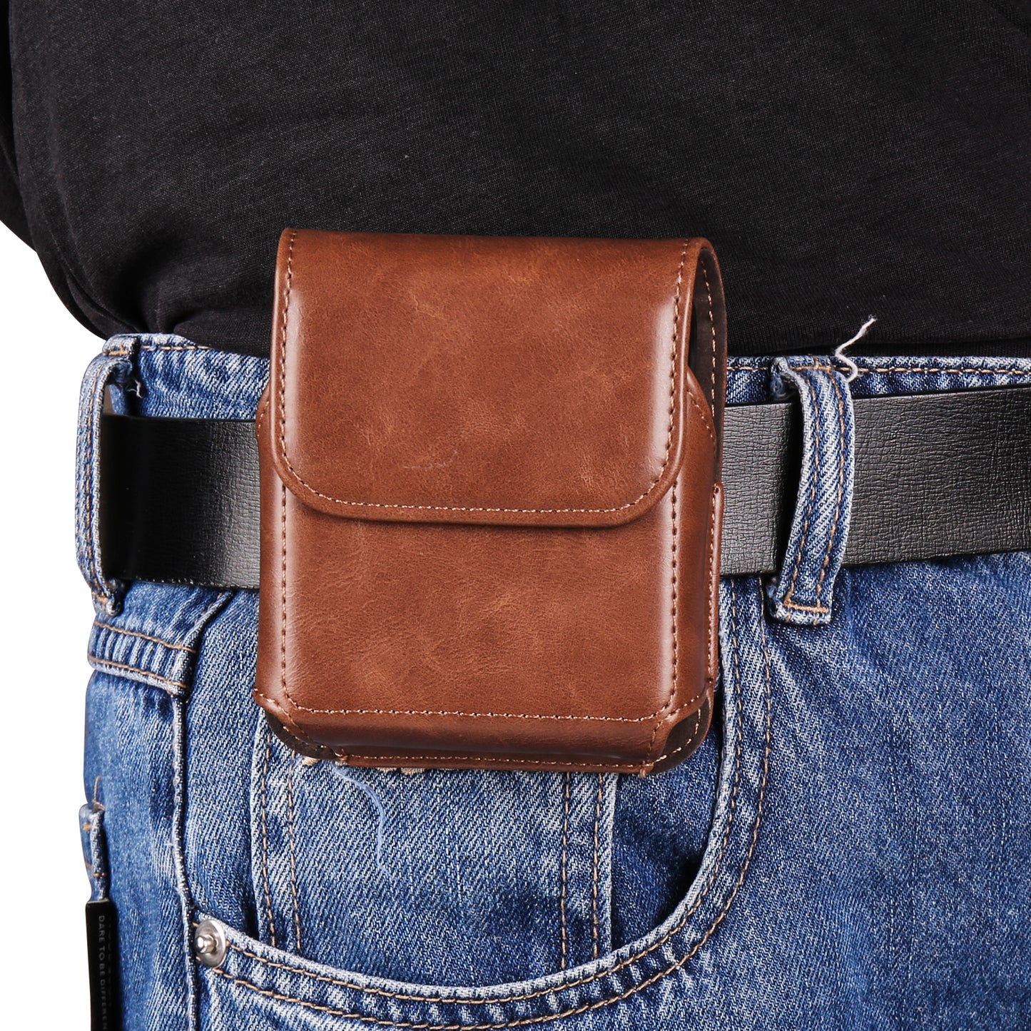 For Samsung Galaxy Z Flip3 5G / Z Flip4 5G / Z Flip5 5G Crazy Horse PU Leather Phone Belt Bag Wasit Phone Holster Pouch