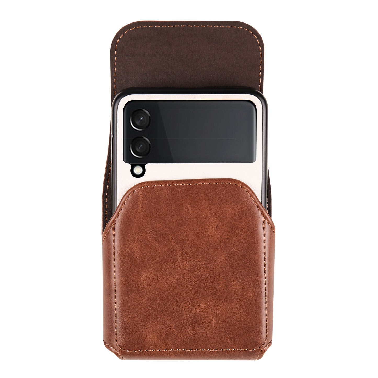 For Samsung Galaxy Z Flip3 5G / Z Flip4 5G / Z Flip5 5G Crazy Horse PU Leather Phone Belt Bag Wasit Phone Holster Pouch