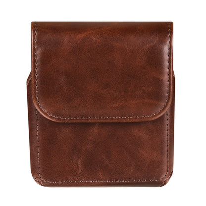 For Samsung Galaxy Z Flip3 5G / Z Flip4 5G / Z Flip5 5G Crazy Horse PU Leather Phone Belt Bag Wasit Phone Holster Pouch