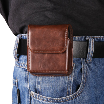 For Samsung Galaxy Z Flip3 5G / Z Flip4 5G / Z Flip5 5G Crazy Horse PU Leather Phone Belt Bag Wasit Phone Holster Pouch