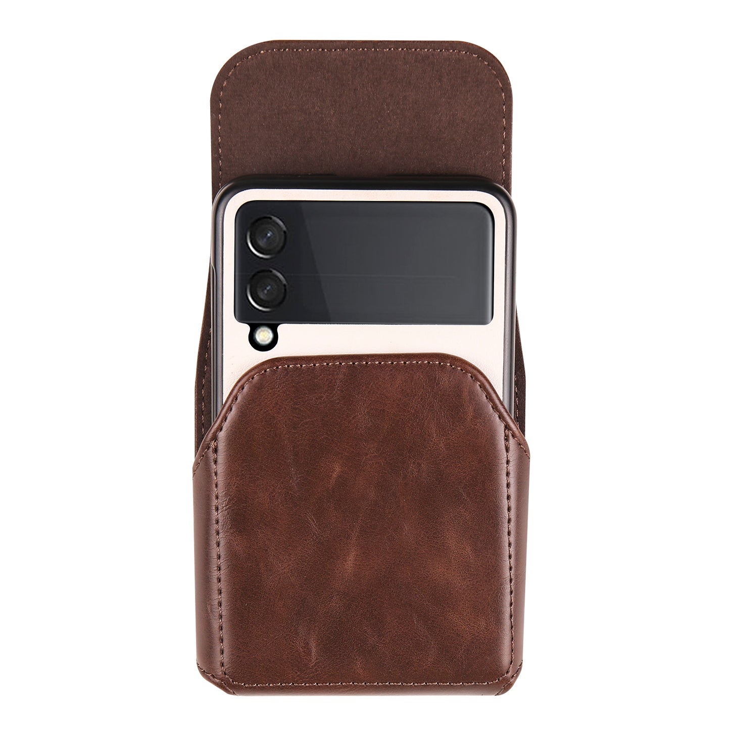 For Samsung Galaxy Z Flip3 5G / Z Flip4 5G / Z Flip5 5G Crazy Horse PU Leather Phone Belt Bag Wasit Phone Holster Pouch