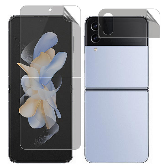 For Samsung Galaxy Z Flip4 5G Front Screen and Back Screen Protector Full Coverage Anti-spy Matte PET Film