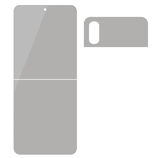 For Samsung Galaxy Z Flip4 5G Front Screen and Back Screen Protector Full Coverage Anti-spy Matte PET Film
