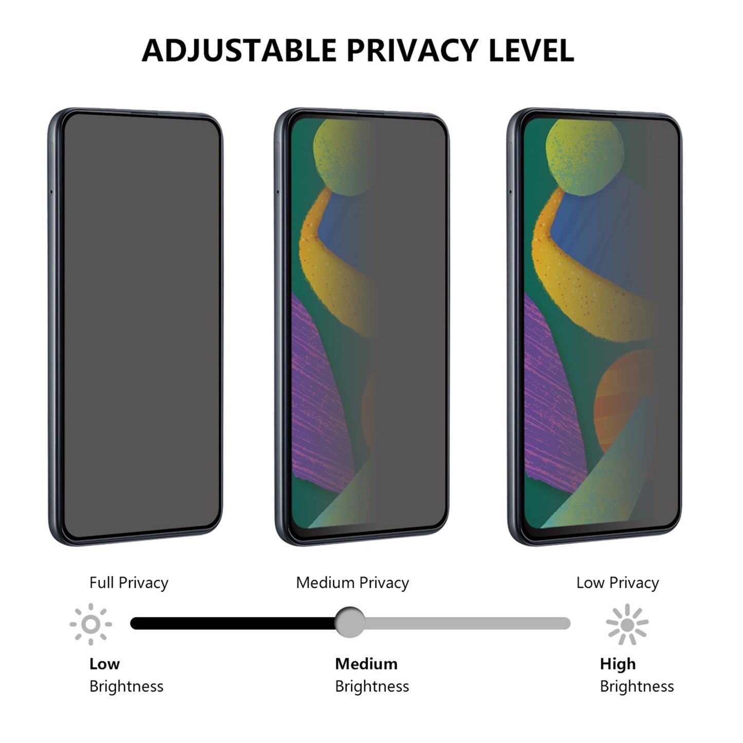 For Samsung Galaxy Z Fold5 5G Silk Printing Anti-spy Tempered Glass Screen Protector Full Cover Film