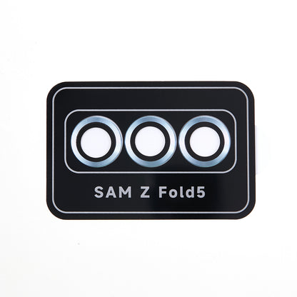 For Samsung Galaxy Z Fold5 5G Camera Lens Protector Metal + Tempered Glass Clear Lens Film Positioning Installation