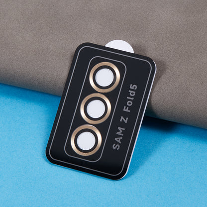 For Samsung Galaxy Z Fold5 5G Camera Lens Protector Metal + Tempered Glass Clear Lens Film Positioning Installation