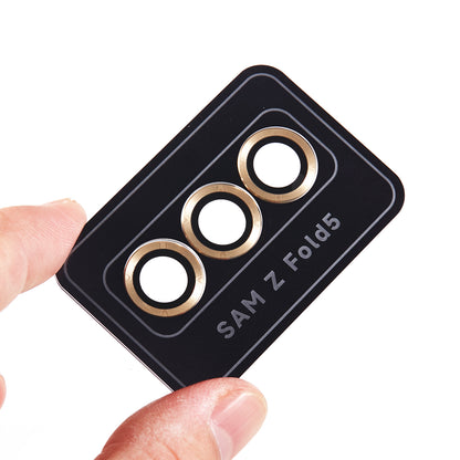 For Samsung Galaxy Z Fold5 5G Camera Lens Protector Metal + Tempered Glass Clear Lens Film Positioning Installation