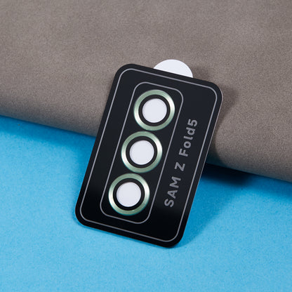 For Samsung Galaxy Z Fold5 5G Camera Lens Protector Metal + Tempered Glass Clear Lens Film Positioning Installation