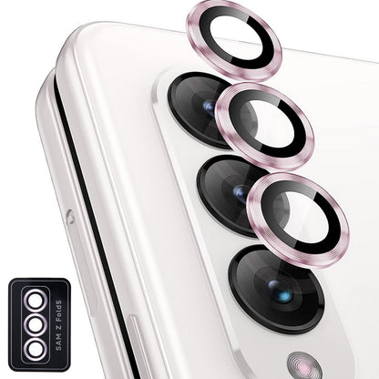 For Samsung Galaxy Z Fold5 5G Camera Lens Protector Metal + Tempered Glass Clear Lens Film Positioning Installation