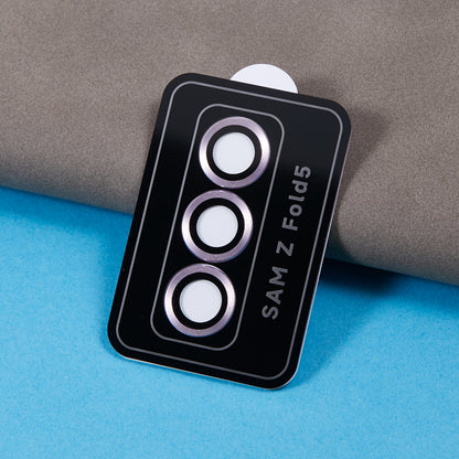 For Samsung Galaxy Z Fold5 5G Camera Lens Protector Metal + Tempered Glass Clear Lens Film Positioning Installation