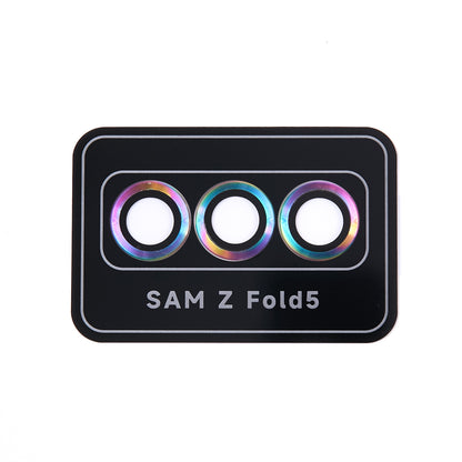 For Samsung Galaxy Z Fold5 5G Camera Lens Protector Metal + Tempered Glass Clear Lens Film Positioning Installation