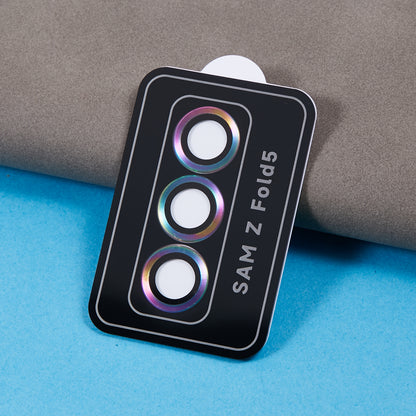 For Samsung Galaxy Z Fold5 5G Camera Lens Protector Metal + Tempered Glass Clear Lens Film Positioning Installation