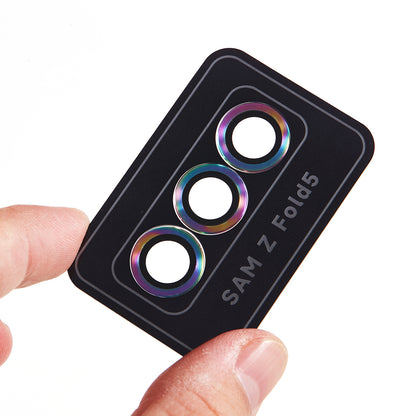 For Samsung Galaxy Z Fold5 5G Camera Lens Protector Metal + Tempered Glass Clear Lens Film Positioning Installation