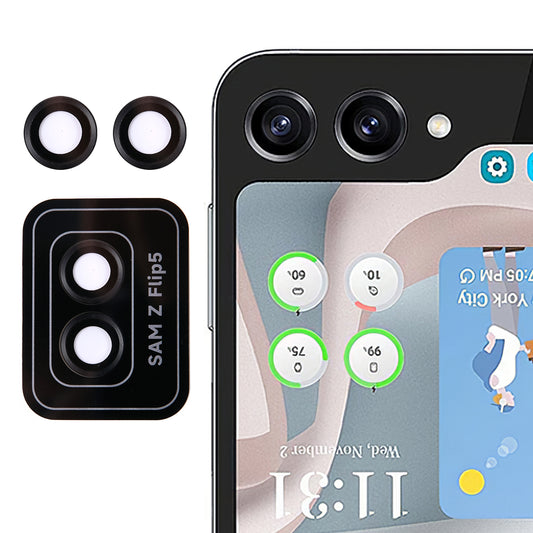 For Samsung Galaxy Z Flip5 5G Camera Lens Protector Positioning Installation Metal + Tempered Glass Lens Cover Film