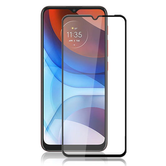 AMORUS For Motorola Moto E7 Power Shatterproof Screen Protector Silk Printing Full Glue Tempered Glass Film