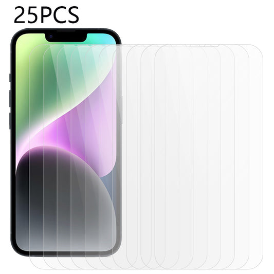 25PCS For iPhone 15 Plus Tempered Glass Anti-dust Film Ultra Thin Phone Screen Protector