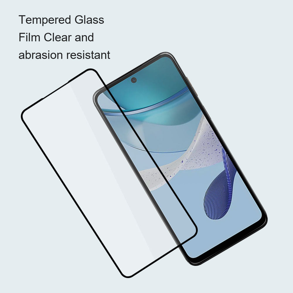 AMORUS For Motorola Moto G50 4G Silk Printing Full Glue HD Clear Screen Protector Tempered Glass Film