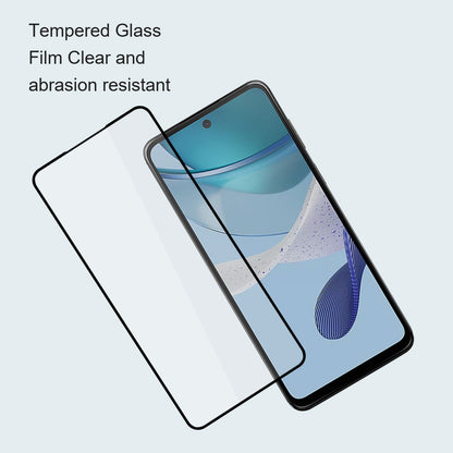 AMORUS For Motorola Moto G50 4G Silk Printing Full Glue HD Clear Screen Protector Tempered Glass Film