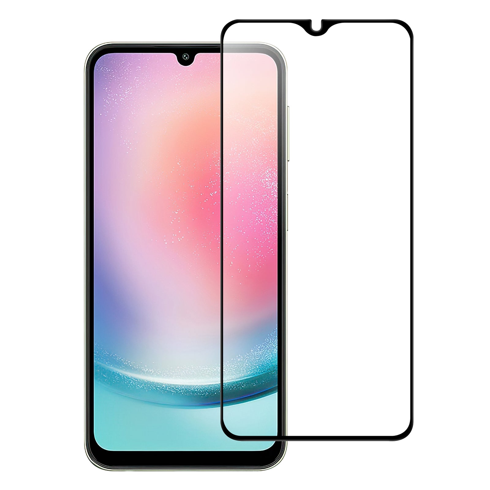 For Samsung Galaxy A24 4G Full Glue Phone Screen Protector Black Edge AGC Glass Anti-explosion Film