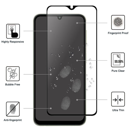 For Samsung Galaxy A24 4G Full Glue Phone Screen Protector Black Edge AGC Glass Anti-explosion Film