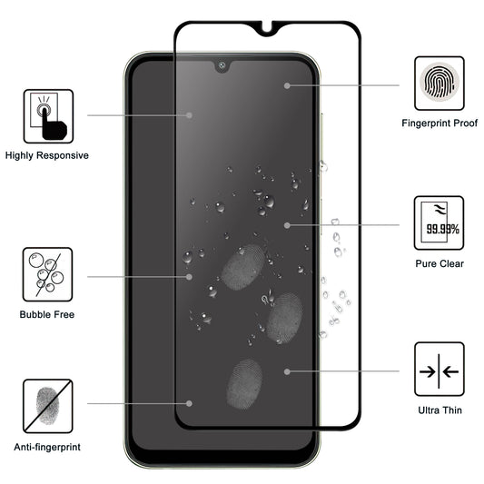 For Samsung Galaxy A24 4G Full Glue Phone Screen Protector Black Edge AGC Glass Anti-explosion Film