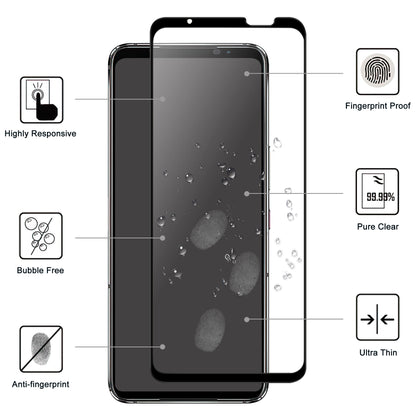 For Asus ROG Phone 7 5G Full Glue Phone Screen Protector Black Edge AGC Glass Anti-explosion Film