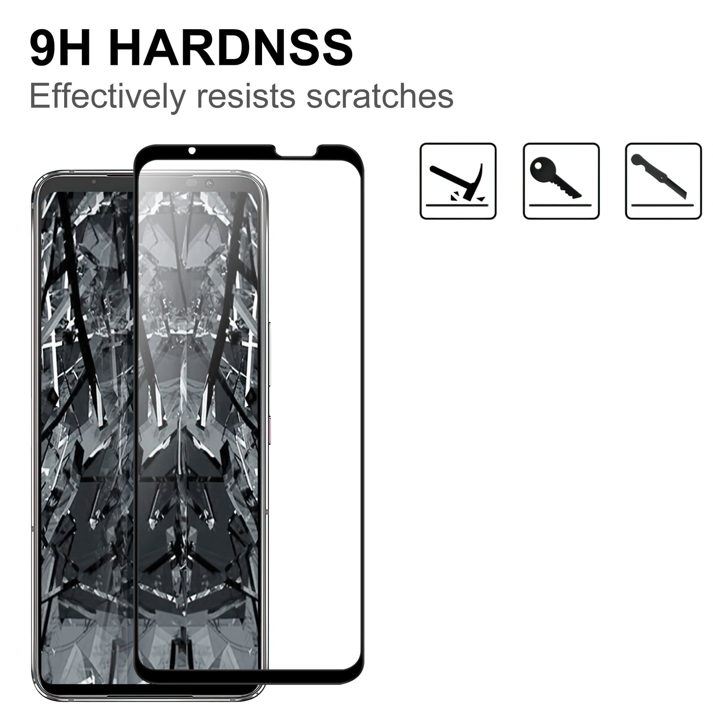 For Asus ROG Phone 7 5G Full Glue Phone Screen Protector Black Edge AGC Glass Anti-explosion Film