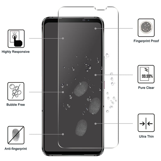 For Asus ROG Phone 7 5G Tempered Glass Screen Protector 2.5D Arc Edge HD Clear Anti-explosion Film