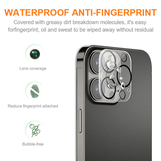 AMORUS For iPhone 15 Pro / 15 Pro Max Silk Printing Camera Lens Protector Tempered Glass Rear Lens Film with Night Circle