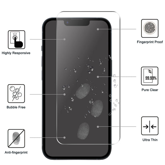 For iPhone 15 Super Thin Design Tempered Glass Film Dustproof 2.5D Arc Edge Phone Screen Protector