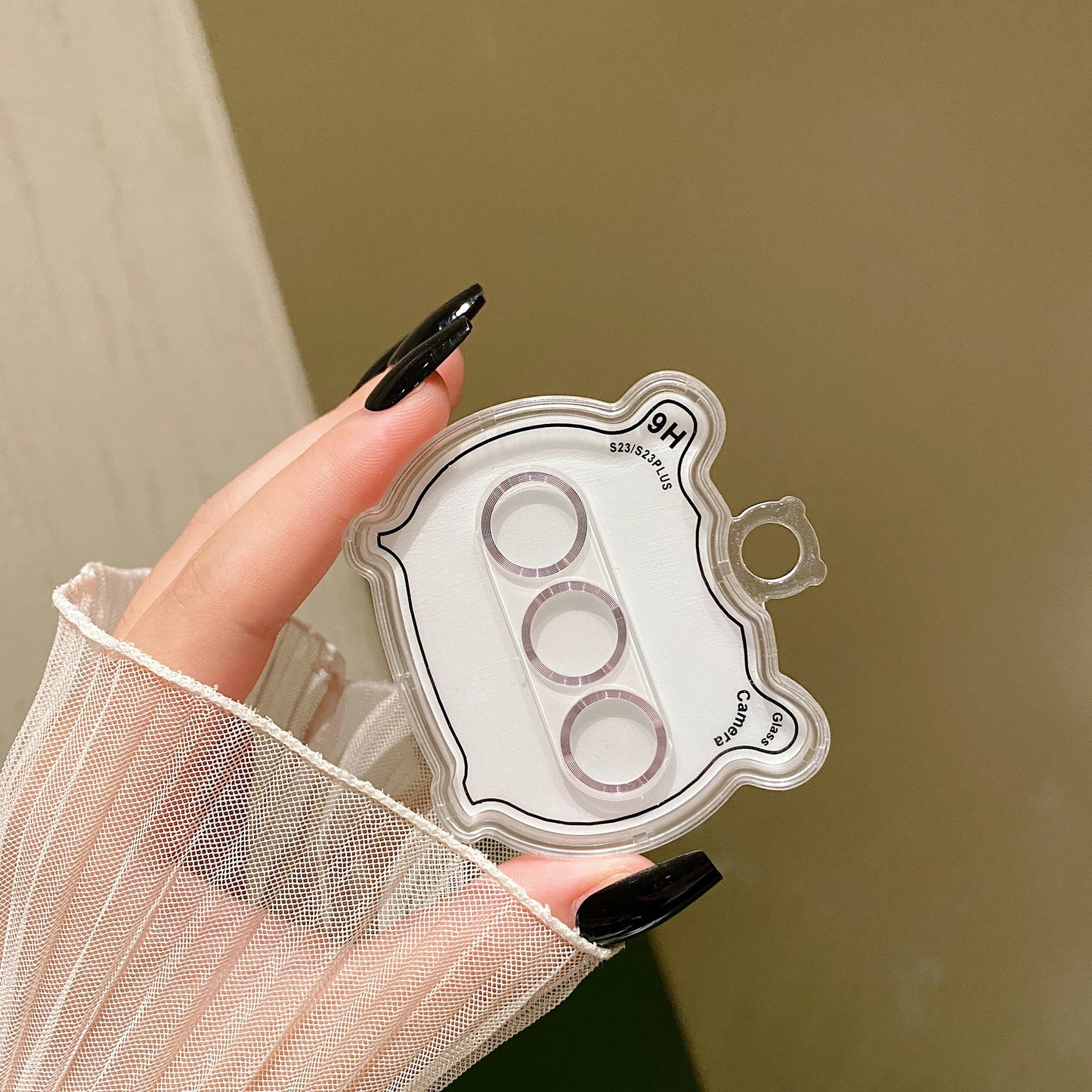 MKADI For Samsung Galaxy S23 / S23+ Camera Lens Protector CD Texture Tempered Glass Back Lens Film