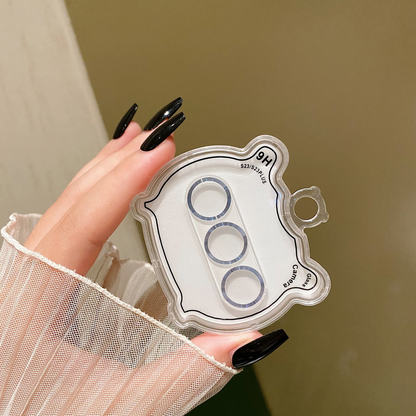 MKADI For Samsung Galaxy S23 / S23+ Camera Lens Protector CD Texture Tempered Glass Back Lens Film