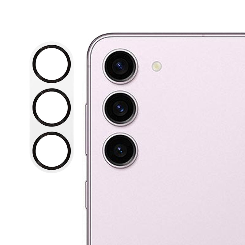 MKADI For Samsung Galaxy S23 / S23+ Camera Lens Protector CD Texture Tempered Glass Back Lens Film