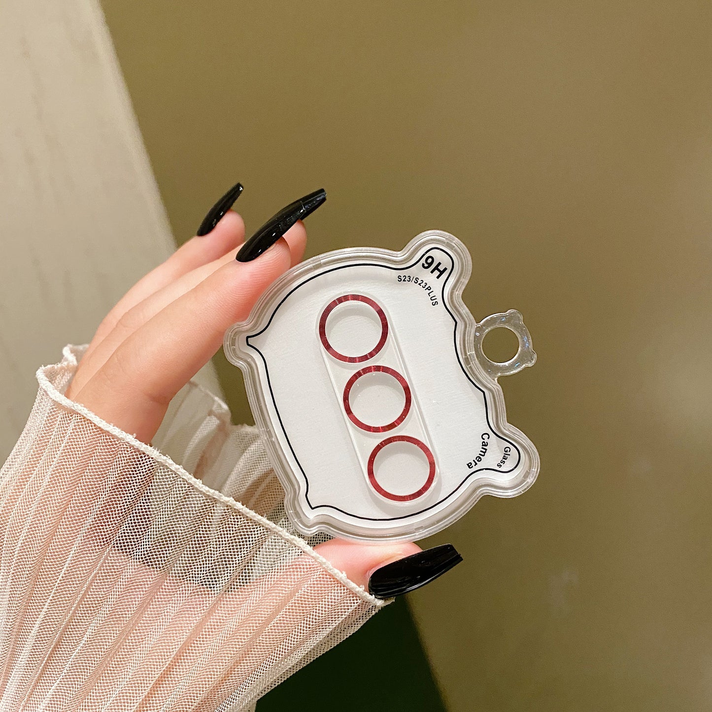 MKADI For Samsung Galaxy S23 / S23+ Camera Lens Protector CD Texture Tempered Glass Back Lens Film