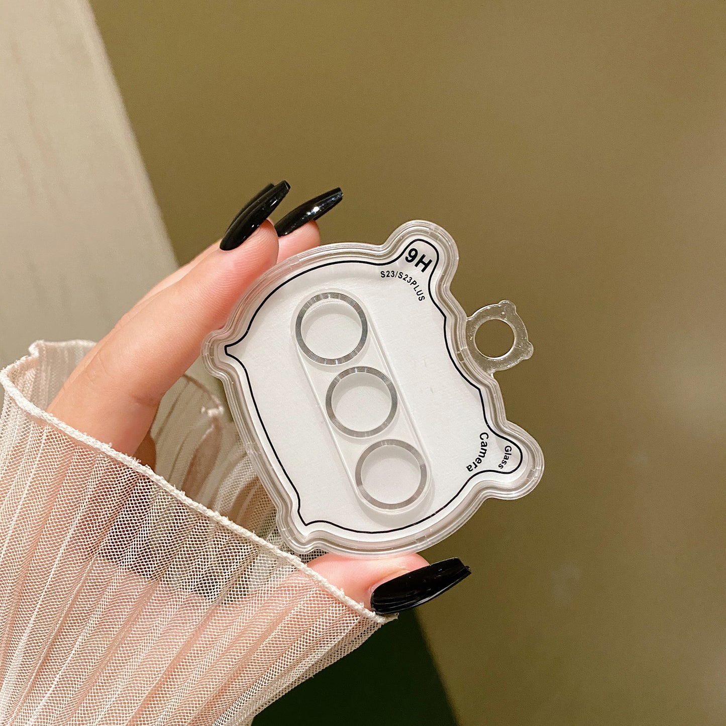 MKADI For Samsung Galaxy S23 / S23+ Camera Lens Protector CD Texture Tempered Glass Back Lens Film