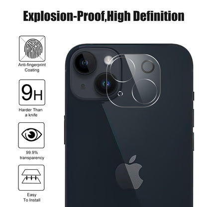 For iPhone 15 Plus Tempered Glass Screen Protector HD Anti-scratch Film + Camera Lens Protector