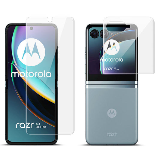 IMAK for Motorola Razr 40 Ultra 5G Hydrogel Protective Film III Full Coverage Soft TPU Clear Screen Film + Back Protector Anti-scratch Film
