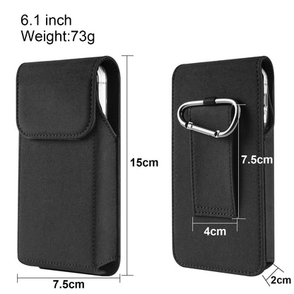 Cell Phone Belt Clip Bag Vertical Nylon Cellphone Holster Outdoor Hiking Belt Loop Pouch with Snap Hook
