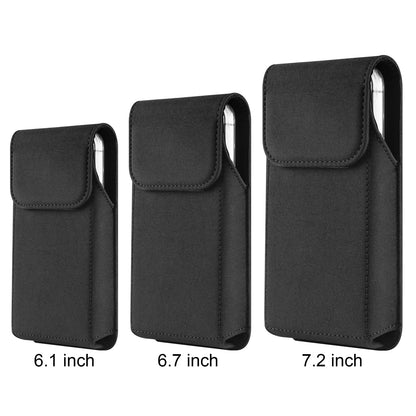 Cell Phone Belt Clip Bag Vertical Nylon Cellphone Holster Outdoor Hiking Belt Loop Pouch with Snap Hook